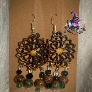 Mandala wood Earrings