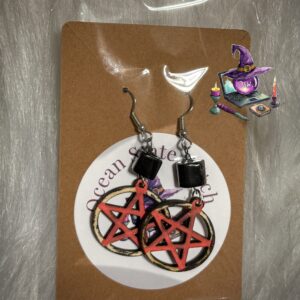 Red & Black Pent Earrings